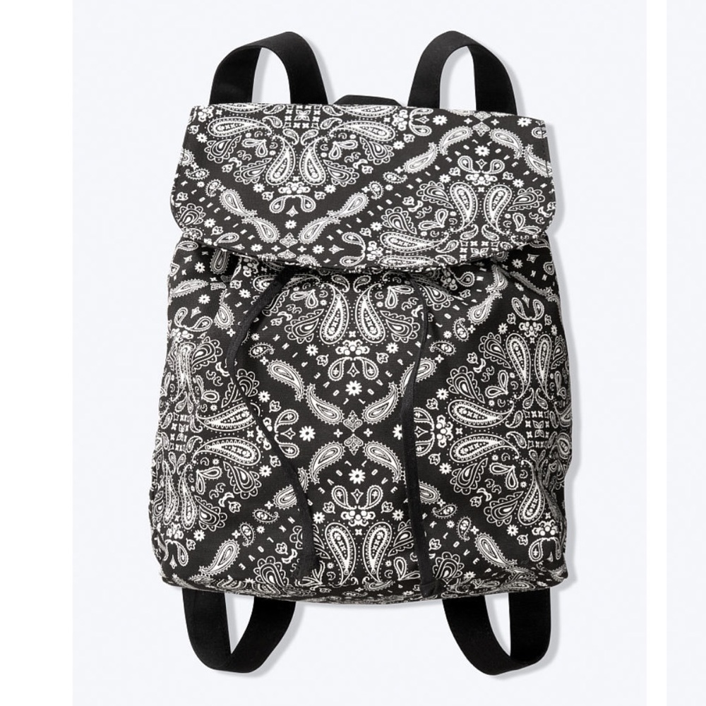 NWT VS PINK Black Paisley Mini Backpack - Picture 3 of 6
